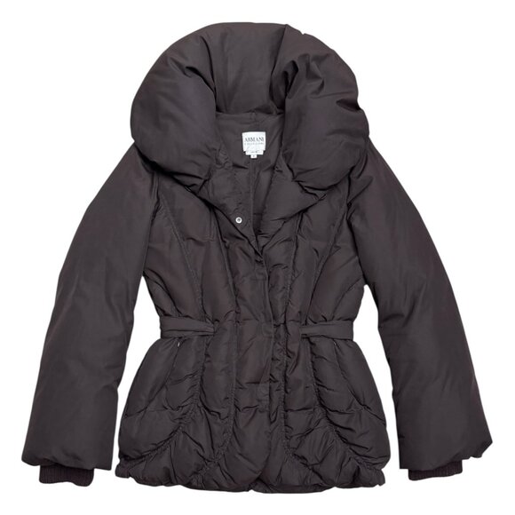 ARMANI COLLEZIONI Vintage GOOSE DOWN Winter Puffer Parka Coat Jacket Womens 4 - Picture 1 of 7